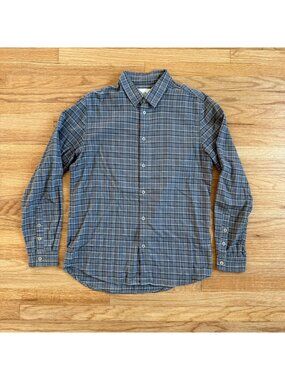 FOLK Grey Flannel Button Up Shirt Large